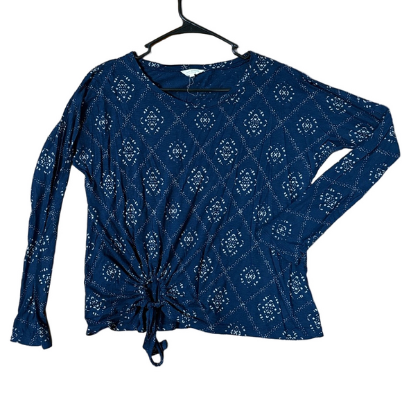 Lucky Brand Tops - Lucky Brand Navy Patterned Top Size Large